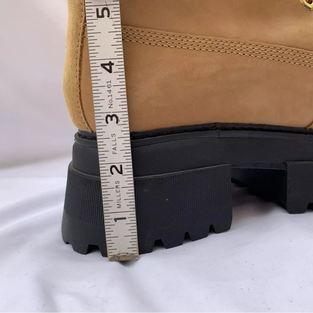 Timberland Women’s Sky 6-Inch 7.5 Lace Up Wheat Nubuck Leather Platform Boots - Picture 7 of 10